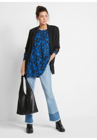 bonprix - Tunika z mieszanki wiskozy. Kolor: niebieski. Materiał: wiskoza. Długość rękawa: długi rękaw. Długość: długie. Wzór: nadruk #2