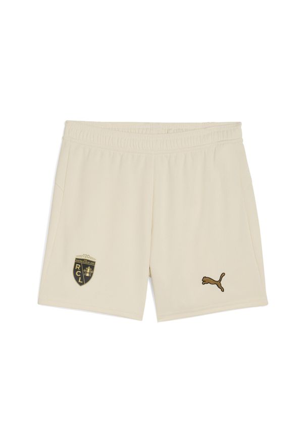 Puma - Młodzieżowe szorty RC Lens 25/26 PUMA Alpine Snow Matte Gold White Beige. Kolor: biały, wielokolorowy, beżowy. Materiał: tkanina. Sport: piłka nożna
