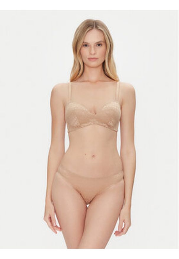 Emporio Armani Underwear Biustonosz bezfiszbinowy EW000444 AF10880 F6016 Beżowy. Kolor: beżowy. Materiał: syntetyk