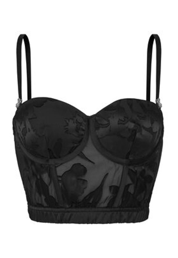 Guess Gorset O5BC06 W4700 Czarny. Kolor: czarny. Materiał: wiskoza, syntetyk