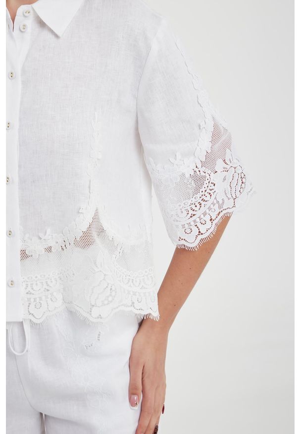 Twinset Milano - Koszula damska lniana TWINSET. Materiał: len