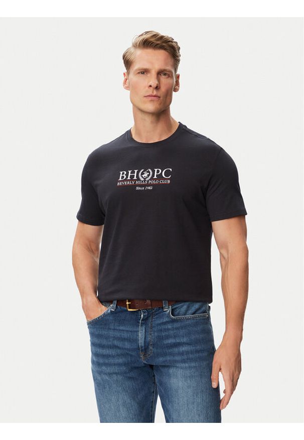 Beverly Hills Polo Club T-Shirt P-SS26M-TS2450043NVY Granatowy Regular Fit. Typ kołnierza: polo. Kolor: niebieski. Materiał: bawełna