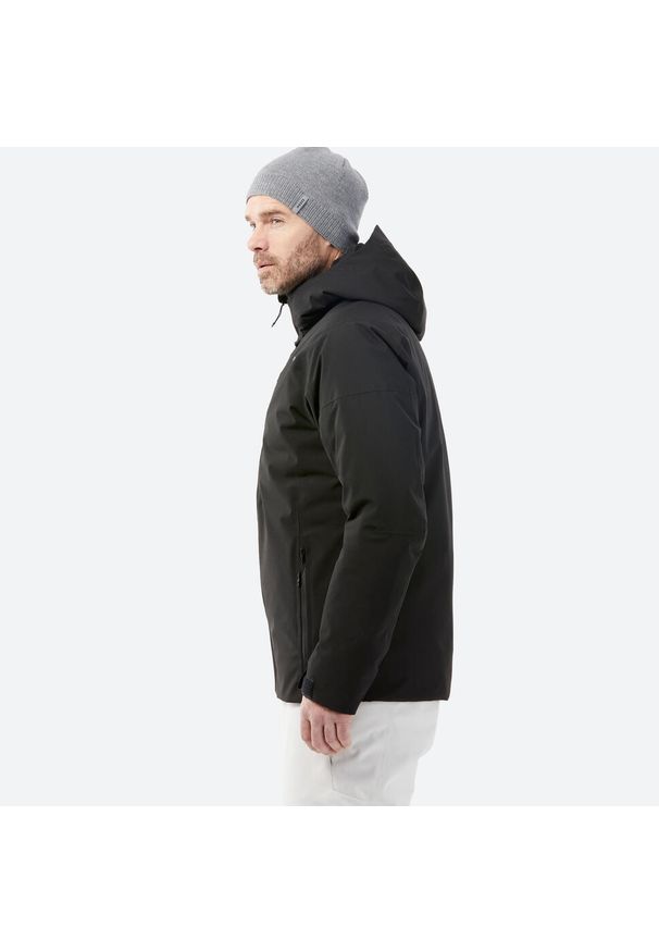 WEDZE - Kurtka narciarska i snowboardowa męska Quechua 500. Kolor: czarny. Materiał: tkanina, materiał, włókno, skóra, syntetyk. Sezon: zima. Sport: narciarstwo, snowboard