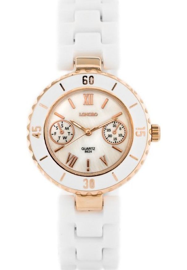 NoName - Zegarek ZEGAREK DAMSKI LONGBO - CHANNEL - white/gold (zx610a)