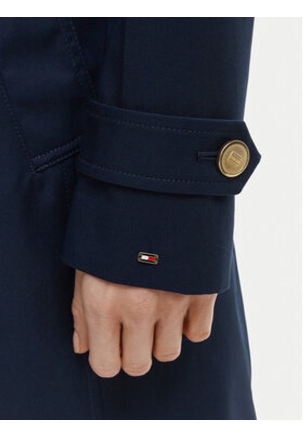 TOMMY HILFIGER - Tommy Hilfiger Trencz WW0WW48873 Granatowy Slim Fit. Kolor: niebieski. Materiał: bawełna