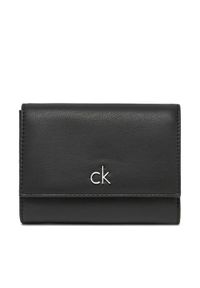 Calvin Klein Mały Portfel Damski Ck Re-Lock Medium Trifold LV04F1035G Czarny. Kolor: czarny. Materiał: skóra