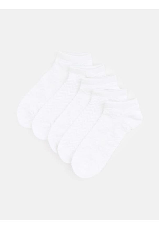 Sinsay - Bawełniane skarpetki 5 pack - biały. Kolor: biały. Materiał: bawełna