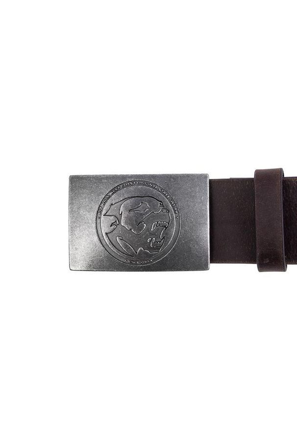 PITBULL - Pasek męski Pitbull skórzany Bones. Kolor: brązowy. Materiał: skóra. Wzór: paski