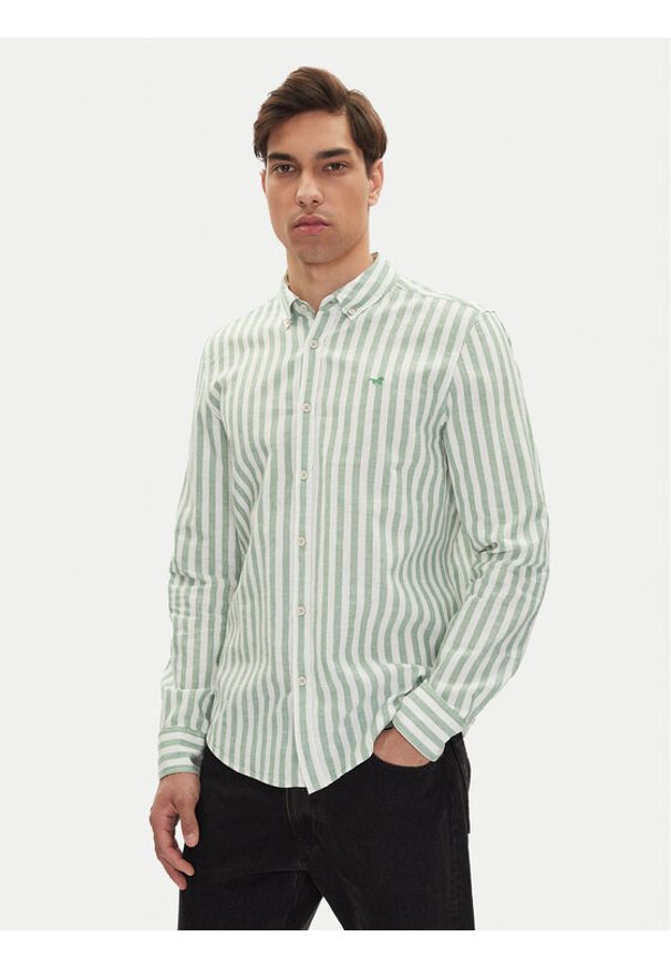 Mustang Koszula Rawlins 1016249 Zielony Slim Fit. Kolor: zielony. Materiał: bawełna