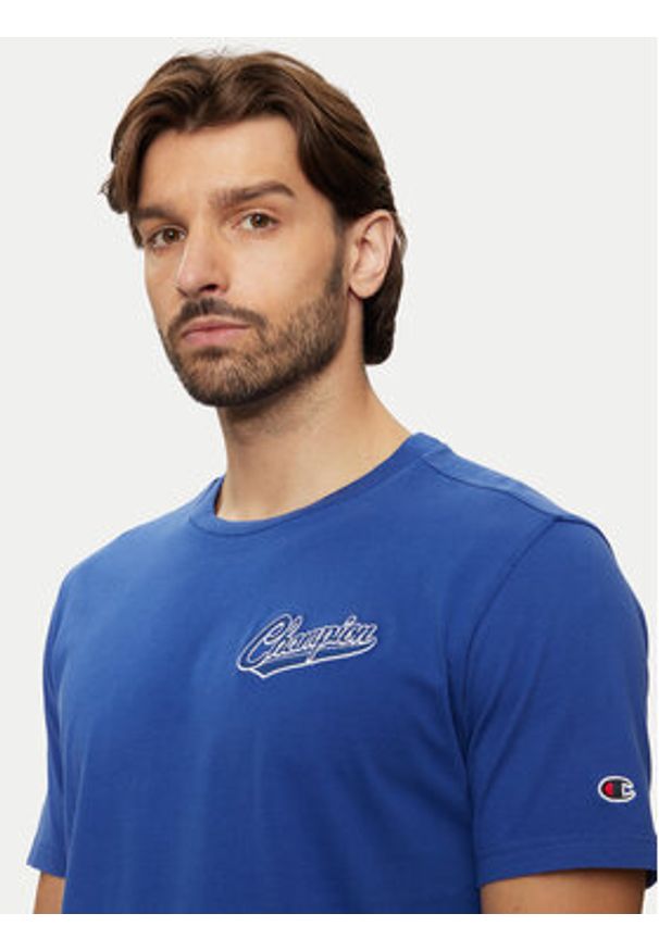 Champion T-Shirt 218526 Niebieski Regular Fit. Kolor: niebieski. Materiał: bawełna