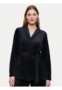Triumph Koszulka piżamowa Sensual Velour 10225078 Czarny Relaxed Fit. Kolor: czarny. Materiał: syntetyk