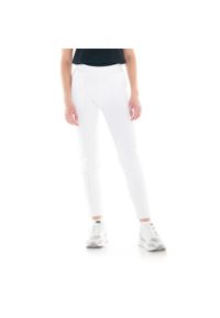 LEONE 1947 APPAREL - Damskie joggery ze ściągaczem Basic. Kolor: biały. Materiał: tkanina. Sport: fitness