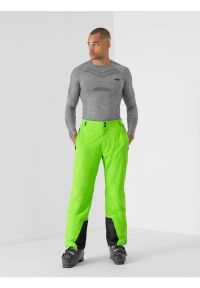 4f - Spodnie narciarskie membrana Dermizax® 20 000 męskie. Kolor: zielony. Technologia: Dermizax. Sezon: zima. Sport: narciarstwo