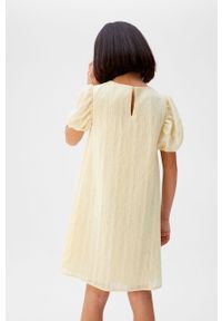 Mango Kids - Sukienka dziecięca Belen 110-164 cm. Okazja: na co dzień. Kolor: żółty. Materiał: bawełna, materiał, wiskoza, poliamid, tkanina. Długość rękawa: krótki rękaw. Typ sukienki: proste. Styl: casual. Długość: mini #6