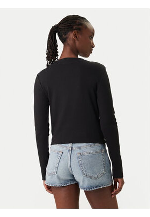 Calvin Klein Jeans Bluzka Monogram LV047A803G Czarny Slim Fit. Kolor: czarny. Materiał: bawełna