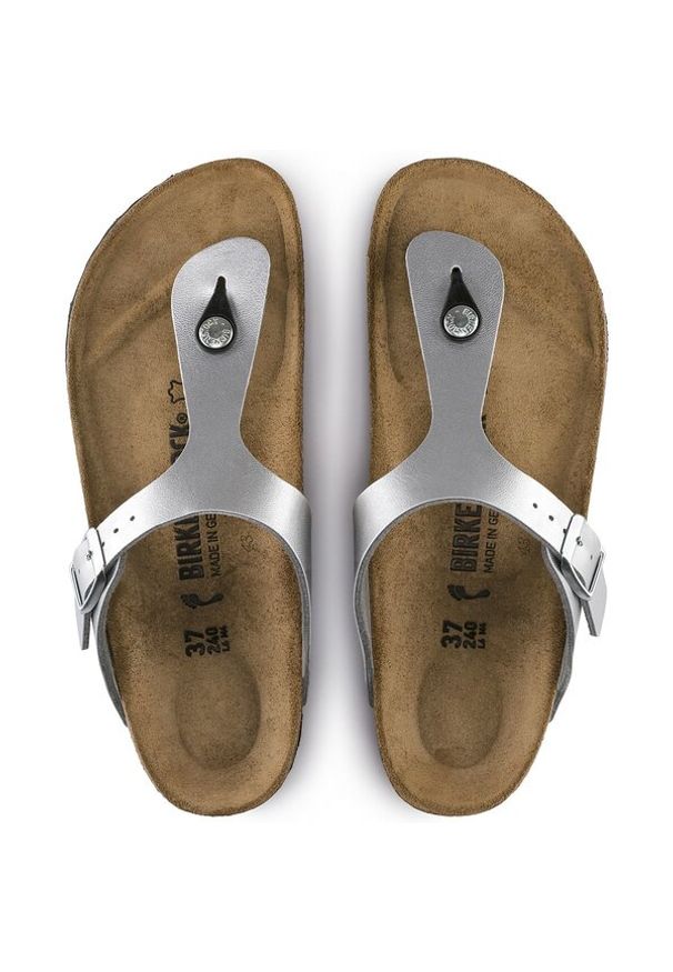 Japonki damskie Birkenstock Gizeh BF. Kolor: srebrny. Sezon: lato. Styl: sportowy, młodzieżowy