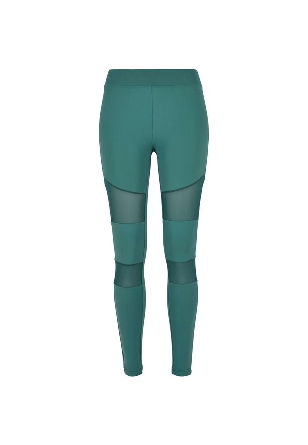 Legginsy damskie Urban Classics tech mesh. Kolor: zielony. Materiał: mesh