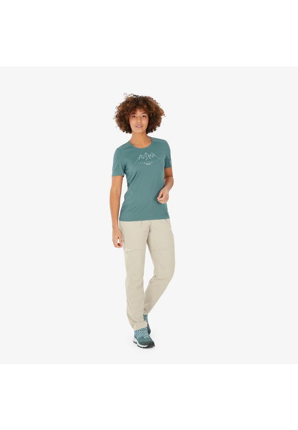 quechua - Spodnie turystyczne damskie Quechua MH500 2w1. Kolor: beżowy. Materiał: syntetyk, tkanina, elastan, materiał. Sport: turystyka piesza