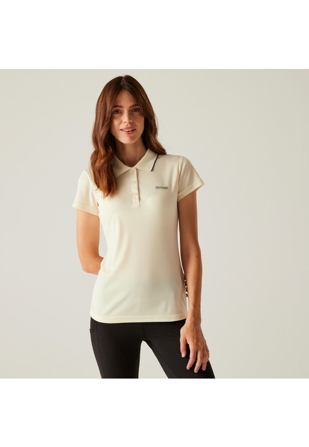 Regatta - Damska koszulka turystyczna polo Maverick V. Typ kołnierza: polo. Kolor: biały. Materiał: materiał. Sport: turystyka piesza