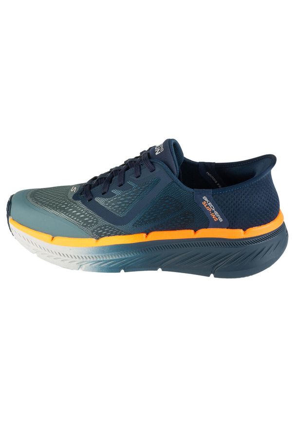 skechers - Buty do biegania męskie, Slip-Ins: Max Cushioning Premier 2.0. Kolor: niebieski. Materiał: materiał, syntetyk. Szerokość cholewki: normalna