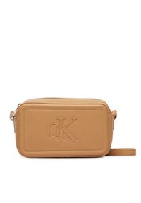 Calvin Klein Torebka Bold Ck Camera Bag LV04F3220G Beżowy. Kolor: beżowy. Materiał: skórzane #6