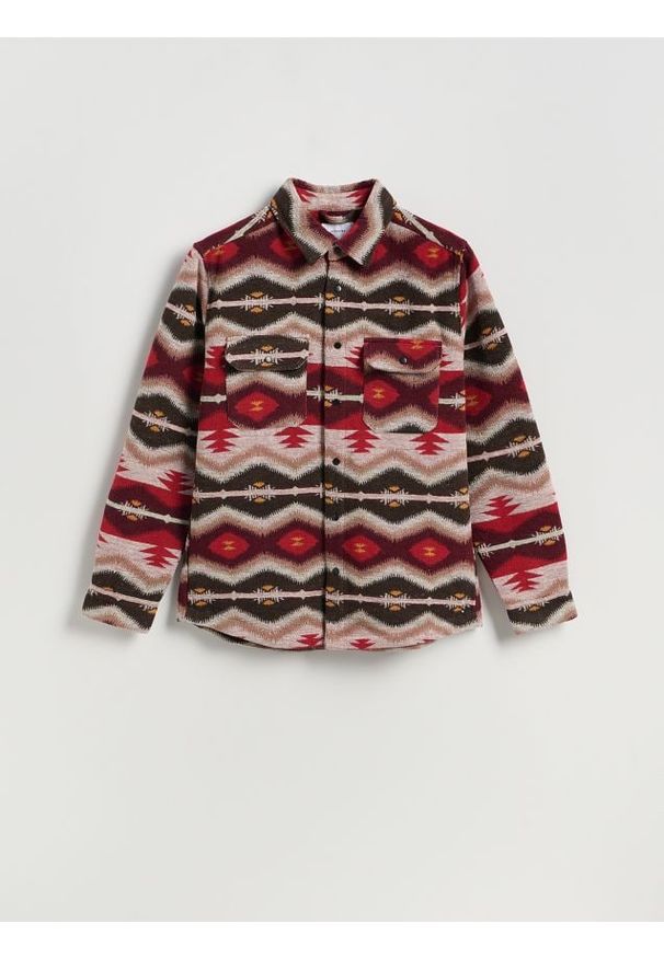 Reserved - Wzorzysta koszula comfort fit - wielobarwny. Materiał: tkanina
