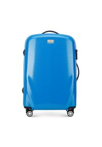 Wittchen - Średnia walizka z polikarbonu jednokolorowa niebieska. Kolor: niebieski. Materiał: guma
