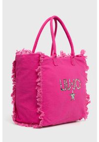 Liu Jo torebka kolor różowy. Kolor: różowy. Wzór: nadruk. Materiał: z nadrukiem. Rodzaj torebki: na ramię #5