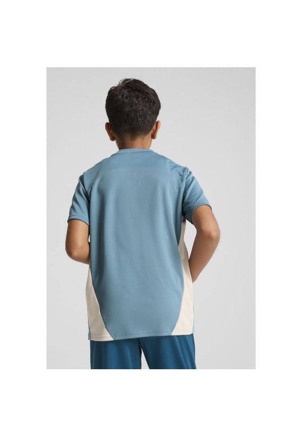 Puma - Młodzieżowa koszulka treningowa Olympique Marsylia PUMA Bold Blue Putty Beige. Kolor: wielokolorowy, beżowy, niebieski