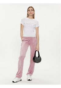 Juicy Couture T-Shirt Ryder Rodeo JCBCT223826 Biały Slim Fit. Kolor: biały. Materiał: bawełna