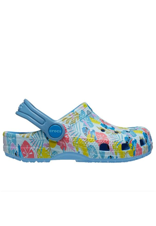 Klapki Crocs Toddler's Disney Stitch Classic Clog 209471-4TB - niebieskie. Kolor: niebieski. Wzór: motyw z bajki. Sezon: lato. Styl: wakacyjny, młodzieżowy