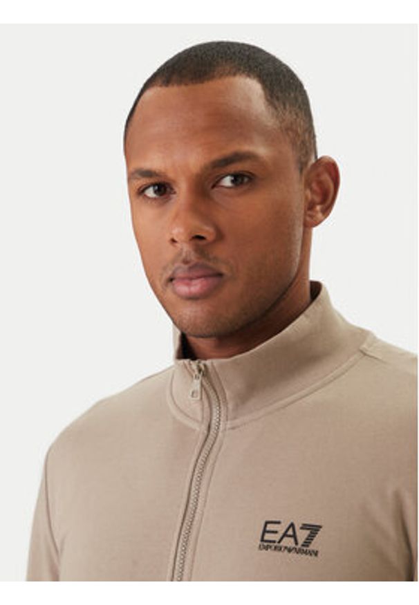 EA7 Emporio Armani Dres 8NPV61 PJVRZ U6167 Beżowy Regular Fit. Kolor: beżowy. Materiał: bawełna