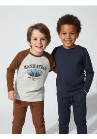 Sinsay - Bawełniana koszulka z nadrukiem 2 pack - granatowy. Kolor: niebieski. Materiał: bawełna. Wzór: nadruk #1