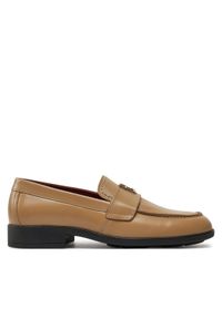 TOMMY HILFIGER - Tommy Hilfiger Lordsy Th Leather Classic Loafer FW0FW07961 Khaki. Kolor: brązowy. Materiał: skóra