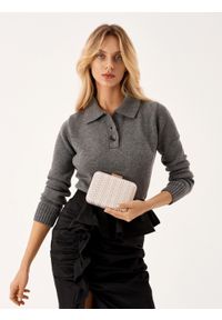 Kazar - Elegancka wieczorowa kopertówka z tkaniny. Kolor: biały. Styl: elegancki, wizytowy. Rodzaj torebki: na ramię #3