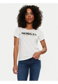 Morgan T-Shirt 241-DUNE Biały Regular Fit. Kolor: biały. Materiał: bawełna #1