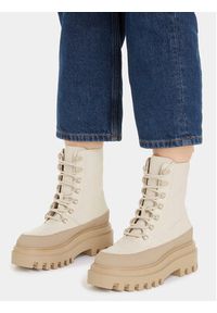 Calvin Klein Jeans Botki Flatform Lace Up Boot Lth YW0YW01110 Beżowy. Kolor: beżowy. Materiał: skóra #2