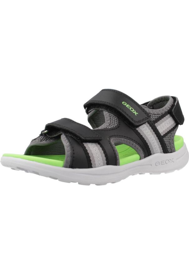 Geox - Sandały GEOX J VANIETT BOY Czarny. Kolor: czarny. Materiał: syntetyk, tkanina. Sport: turystyka piesza