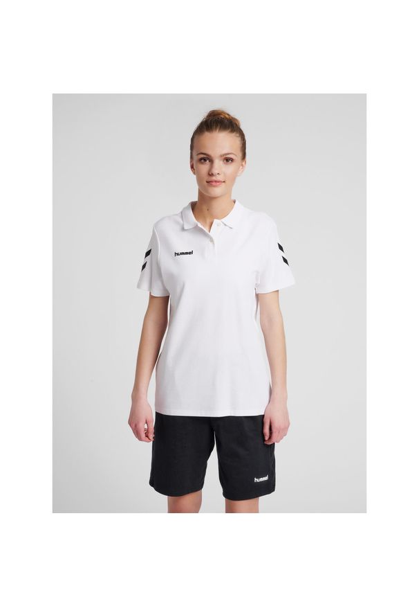 Koszulka tenisowa polo damska Hummel Go Cotton Polo Woman. Typ kołnierza: polo. Kolor: biały. Sport: tenis