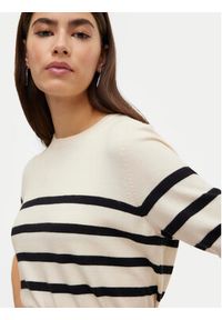 Vero Moda Sweter Saba 10306829 Beżowy Regular Fit. Kolor: beżowy. Materiał: wiskoza #3