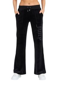 Juicy Couture - JUICY COUTURE Czarne damskie dresowe spodnie Layla Jewelled Low Rise Pant, Rozmiar XS. Kolor: czarny. Materiał: dresówka