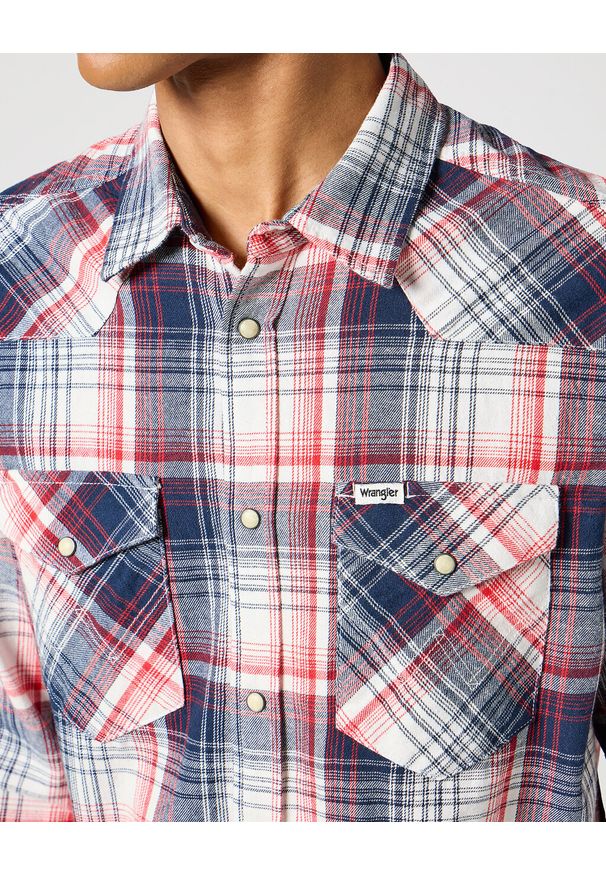 Wrangler - WRANGLER MĘSKA KOSZULA WESTERN SHIRT RED BLUE 112357243 W5B4017570