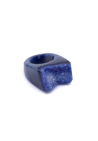 Brazi Druse Jewelry - Pierścionek Agat Druza Niebieska rozmiar 14. Kolor: niebieski. Kamień szlachetny: agat #1