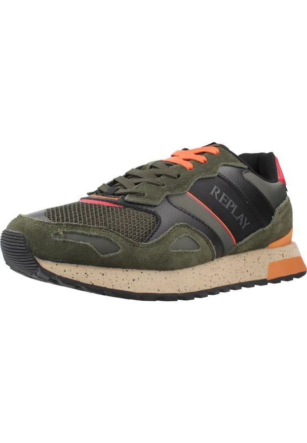 Replay - Buty REPLAY BULLET ONE Zielony. Kolor: zielony. Materiał: tkanina, skóra. Sport: turystyka piesza