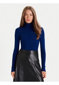 Morgan Golf 132-MENTOS.M Niebieski Slim Fit. Typ kołnierza: golf. Kolor: niebieski. Materiał: wiskoza #1