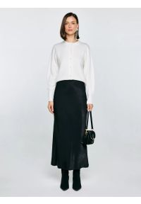 Big-Star - Spódnica damska maxi satynowa czarna Eleni 906. Okazja: na co dzień. Kolor: czarny. Materiał: satyna. Styl: casual, elegancki, wizytowy