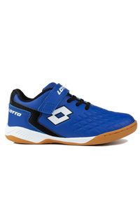 LOTTO - Buty dziecięce do gry w piłkę nożną Lotto DASHER K. Kolor: czarny, biały, wielokolorowy, niebieski