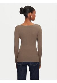 Morgan Sweter 232-MBANZA Beżowy Slim Fit. Kolor: beżowy. Materiał: wiskoza