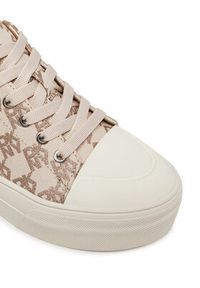 DKNY Trampki York Lace UP Sneak K2533982 Beżowy. Kolor: beżowy. Materiał: materiał