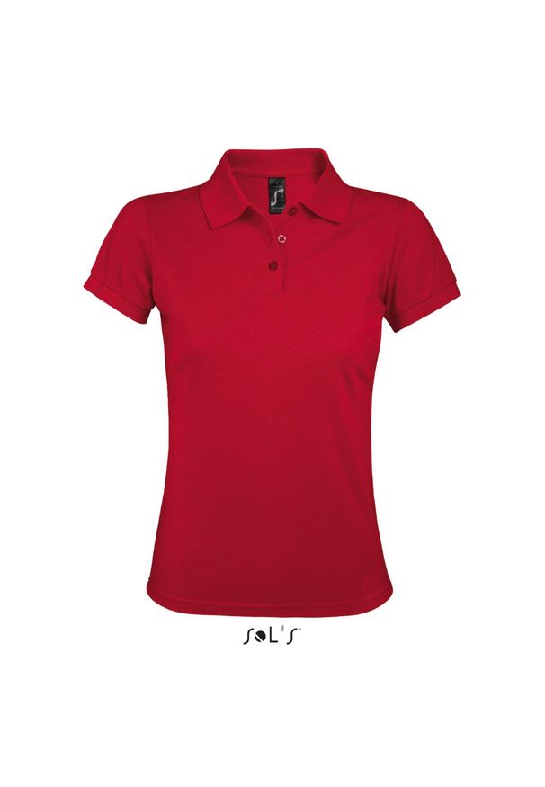 SOL'S - Damska koszulka polo Sol's Prime. Typ kołnierza: polo. Kolor: czerwony. Styl: elegancki